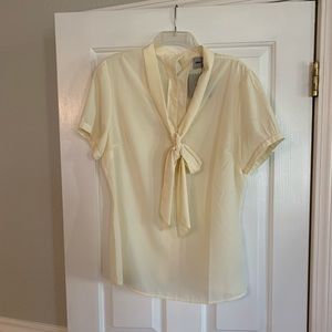 Cream button back blouse